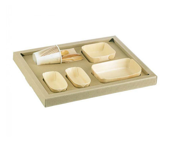 Madera Holzschale 120x68x40mm, 100 Stück