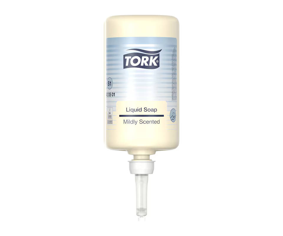 TORK mild duftende Flüssigseife, perlweiß, 6 Flaschen a 1 Liter