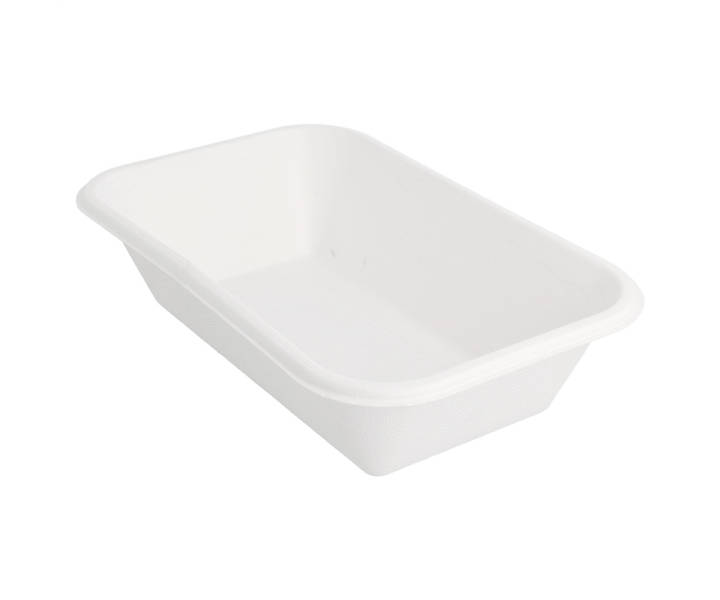 Bagasse Langschale tief, 950 ml, rechteckig 215x140x52 mm, 12x50 Stück
