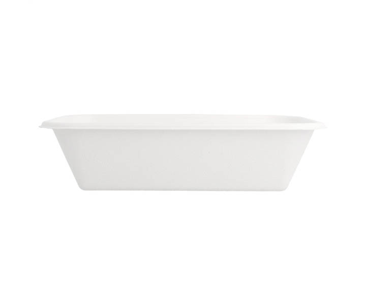 Bagasse Langschale tief, 950 ml, rechteckig 215x140x52 mm, 12x50 Stück