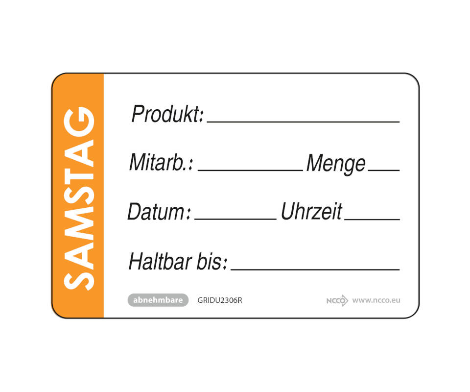 Date-It Label "Samstag" ablösbar 50x75mm, 500 Stück