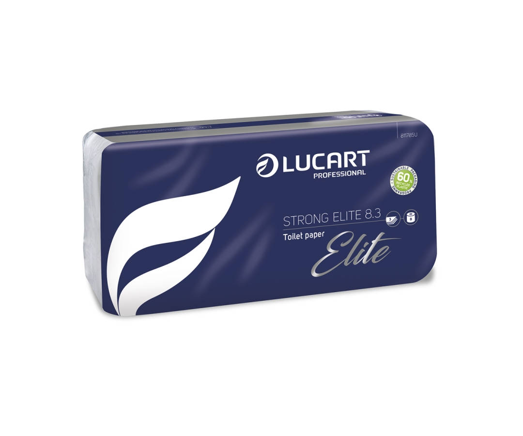 Toilettenpapier Strong 8.3 CO, weiß, 3lg., 8x9 Rollen
