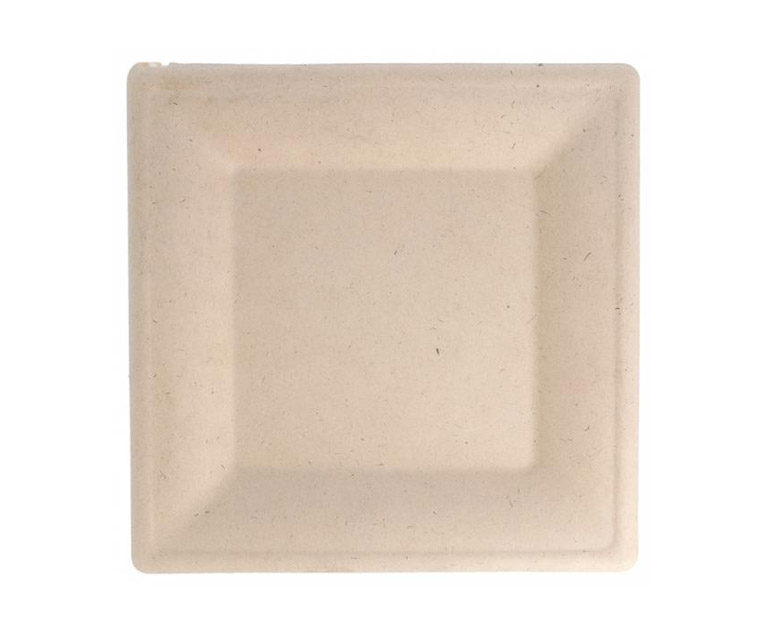 Teller Bagasse braun quadratisch 260x260x14mm, 10x50 Stück