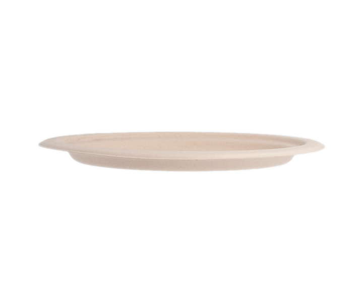 Platte Bagasse braun oval 263x199x20mm, 16x50 Stück