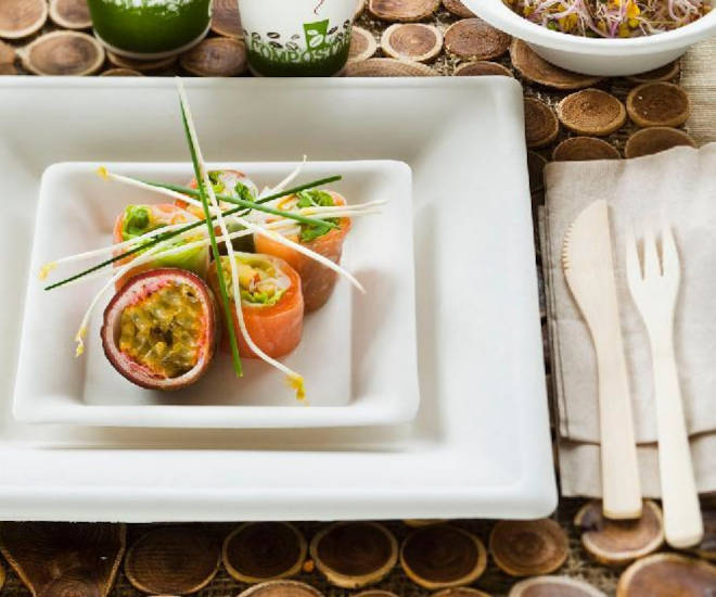 Teller Bagasse weiß quadratisch 200x200x10mm, 20x50 Stück