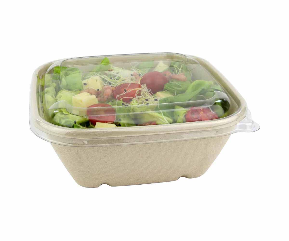 BEPULP Schale quadratisch Bagasse natur braun 1000ml, 6x50 Stück