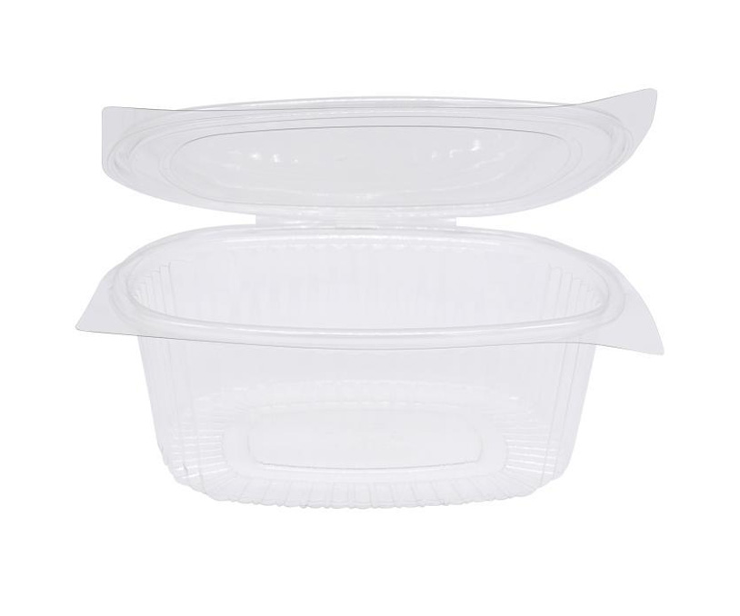 Ovale PET-Klappschale OVALY mit anhängendem Deckel 1500ml, 200 Stück