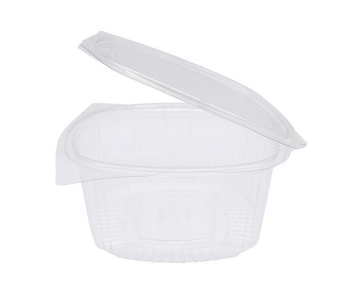Ovale PET-Klappschale OVALY mit anhängendem Deckel 1500ml, 200 Stück