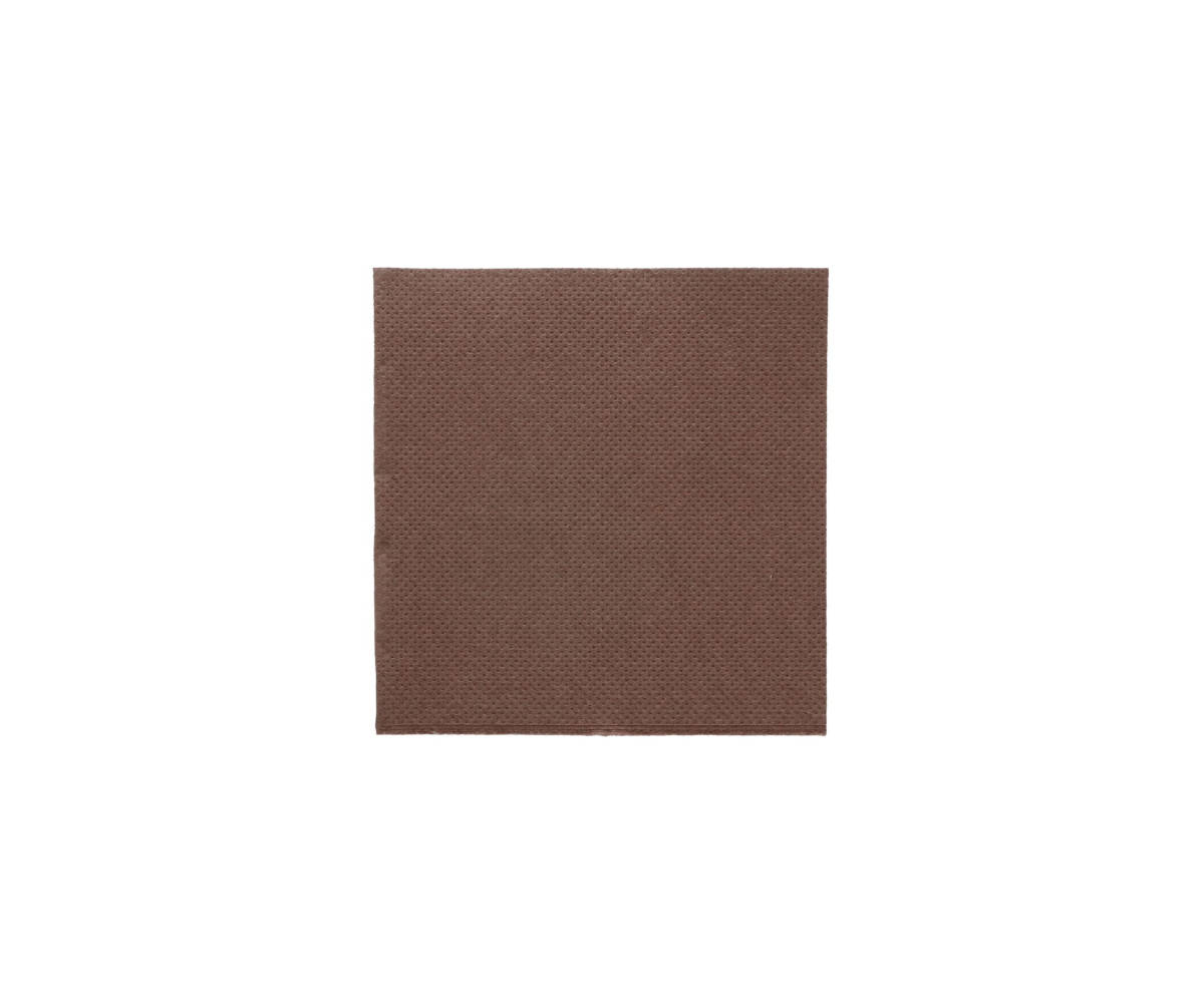 Farbserviette "Doublepoint" dunkelbraun 20x20cm 1/4 Falz 2400 Stück