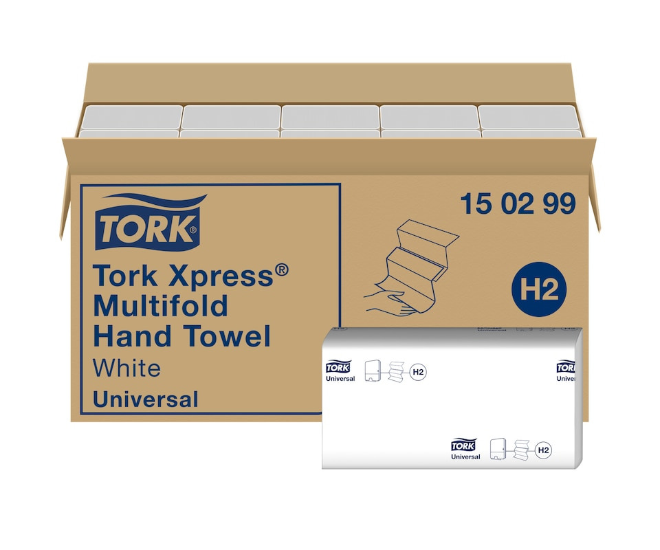 Handtücher H2 2-lagiges Tissue 210 x 235 mm VE = 20 x 237St./Krt. #150299 Weiß