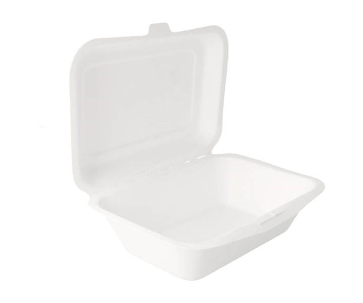 Menübox aus Zuckerrohr 600ml, 136x182x64mm, 20x50 Stück