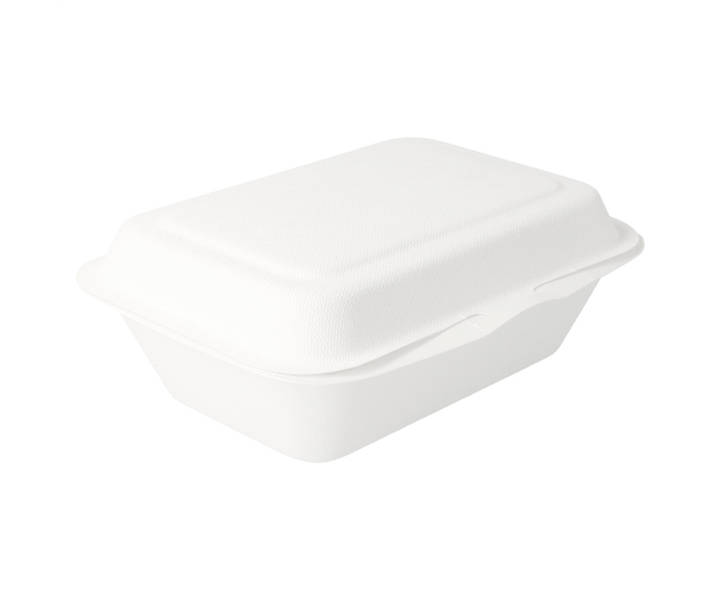 Menübox aus Zuckerrohr 600ml, 136x182x64mm, 20x50 Stück