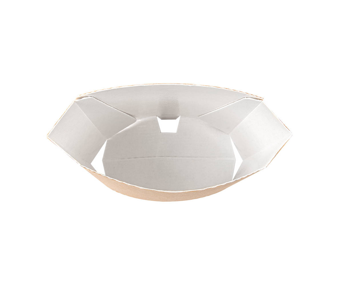 Pommesschütte aus Nano Wellkarton braun/innen weiß 130x 80 x 135mm 1200 Stück