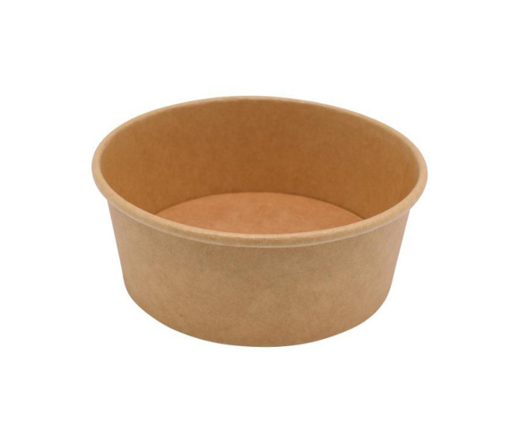 Salatschale rund aus Karton Kraft braun 650ml/750ml, Ø150mm, 6x50 Stück