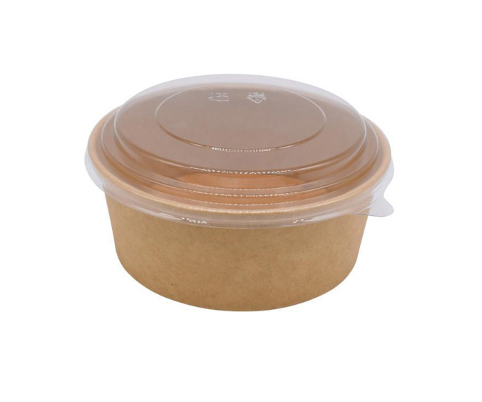 Salatschale rund aus Karton Kraft braun 650ml/750ml, Ø150mm, 6x50 Stück